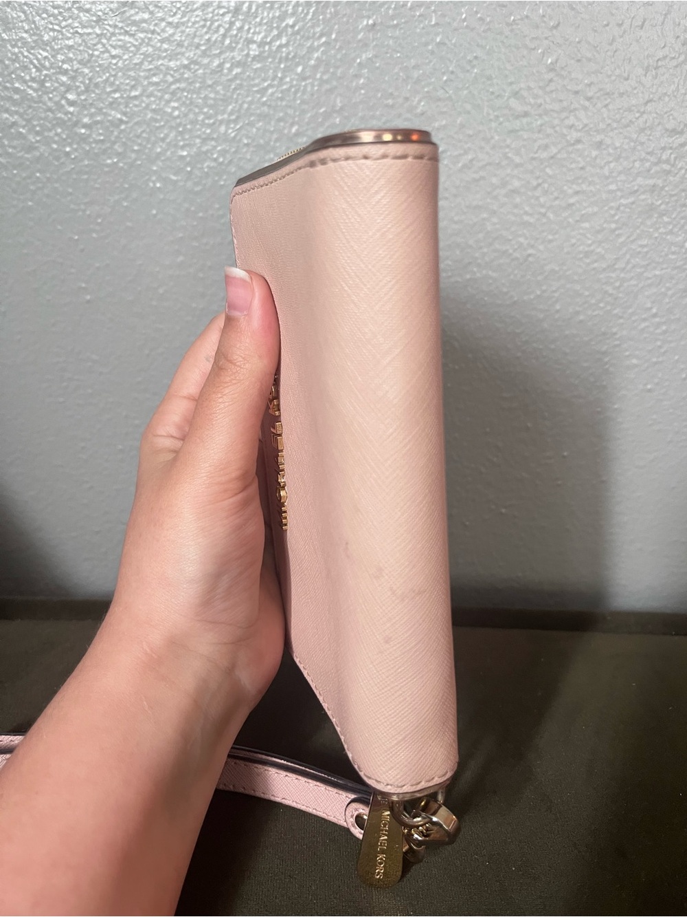 Michael Kors Blush Pink Saffiano Zip Wallet Wristlet - Picture 8 of 11
